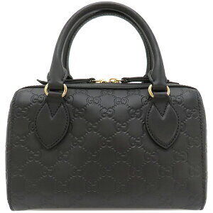 Gucci Bag Guccissima Boston Leather GG Black Handbag Shoulder